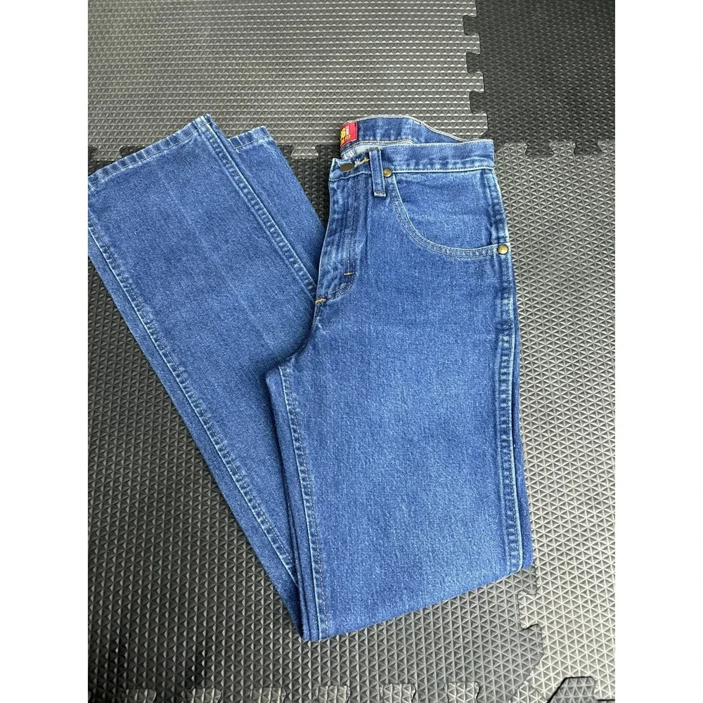Wrangler Men's 36 Slim Fit Blue Denim Jeans Classic Western Workwear